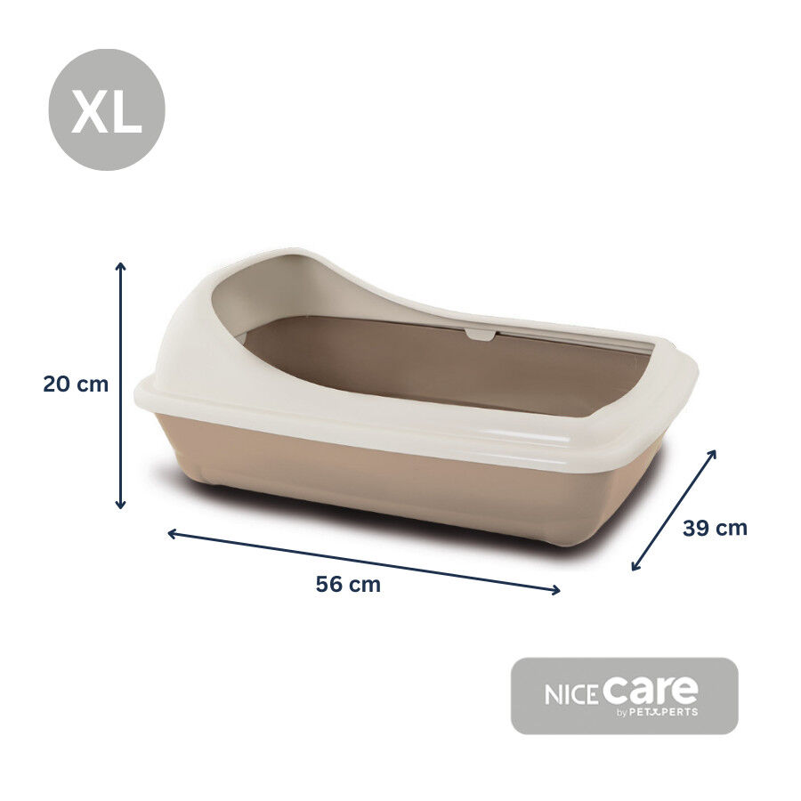 Nice Care Caixa de areia Birba bege com borda para gatos, , large Imagem n&uacute;mero 4